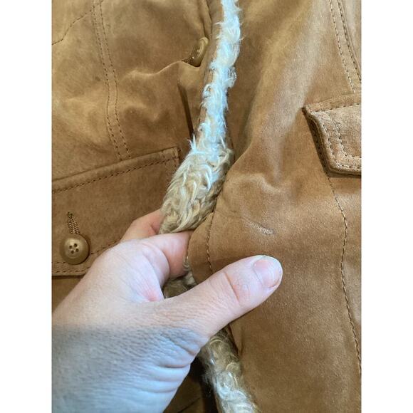 Columbia Womens Suede Penny Lane Jacket Size Medium Chore Coat Faux Fur Country - Picture 9 of 12